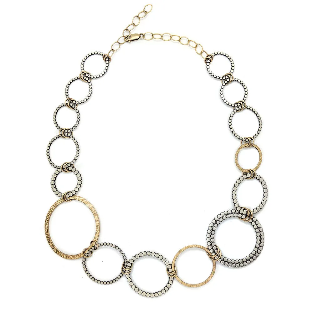 15 Gauze Bead Hoop Necklace (N1177MG)