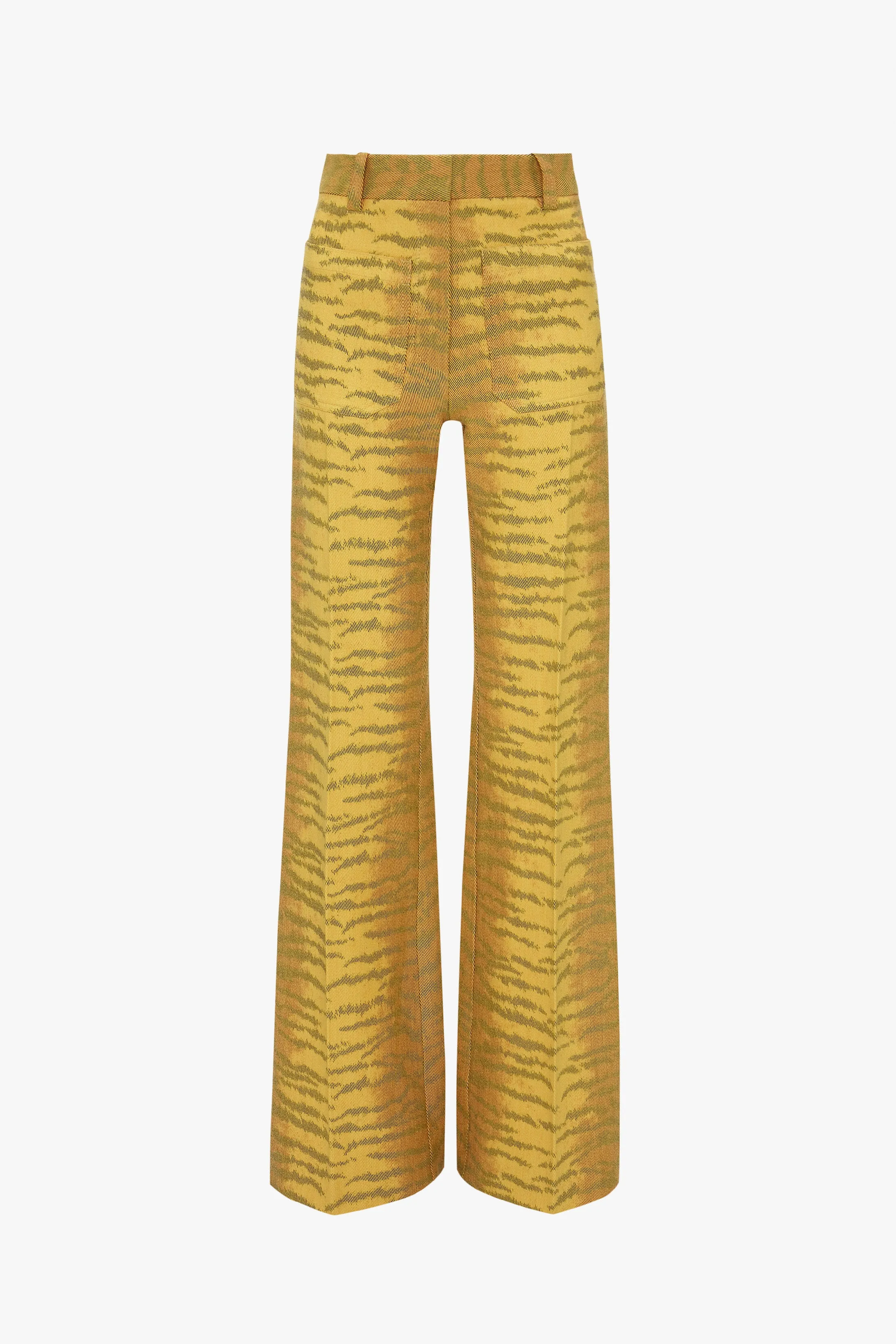 Alina Trouser In Yellow-Maple Tiger Print