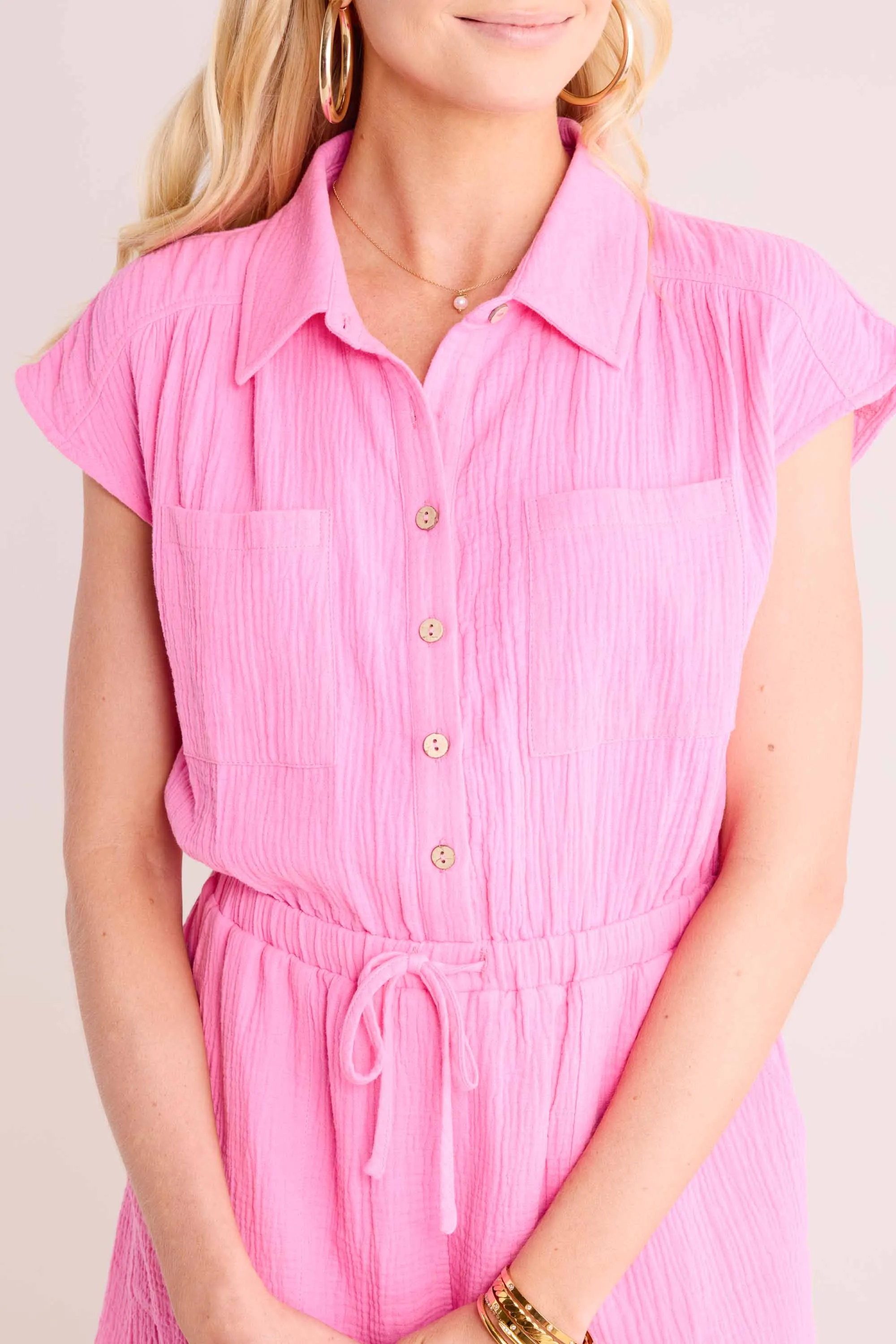 Aliza Romper- Pink