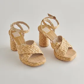 ASALA HEELS LT NATURAL RAFFIA