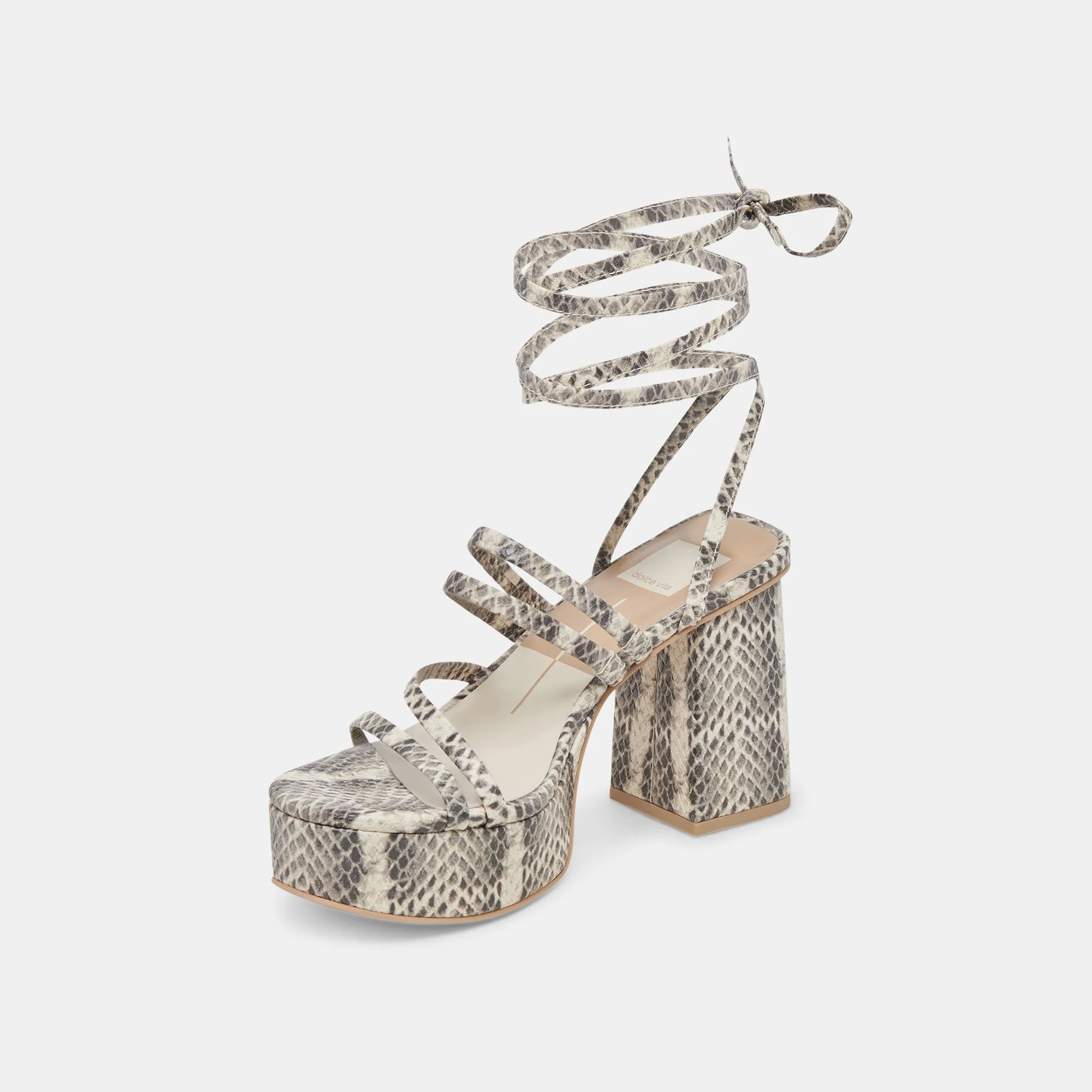 BARBS HEELS GREY WHITE EMBOSSED STELLA