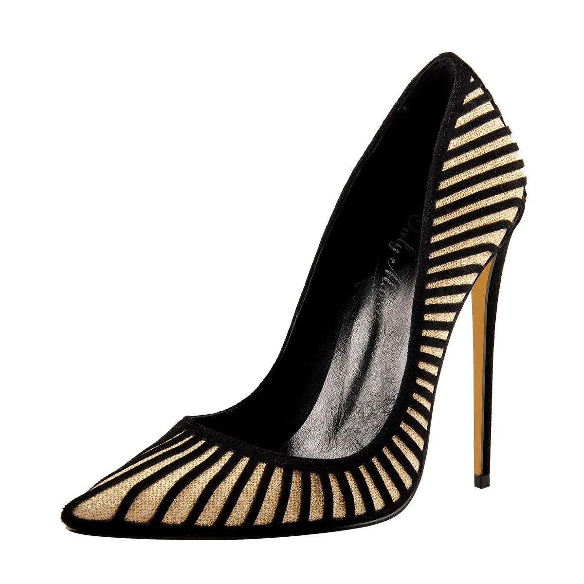 Black Red Silver Yellow Basic Pumps Pointed Toe Stilettos