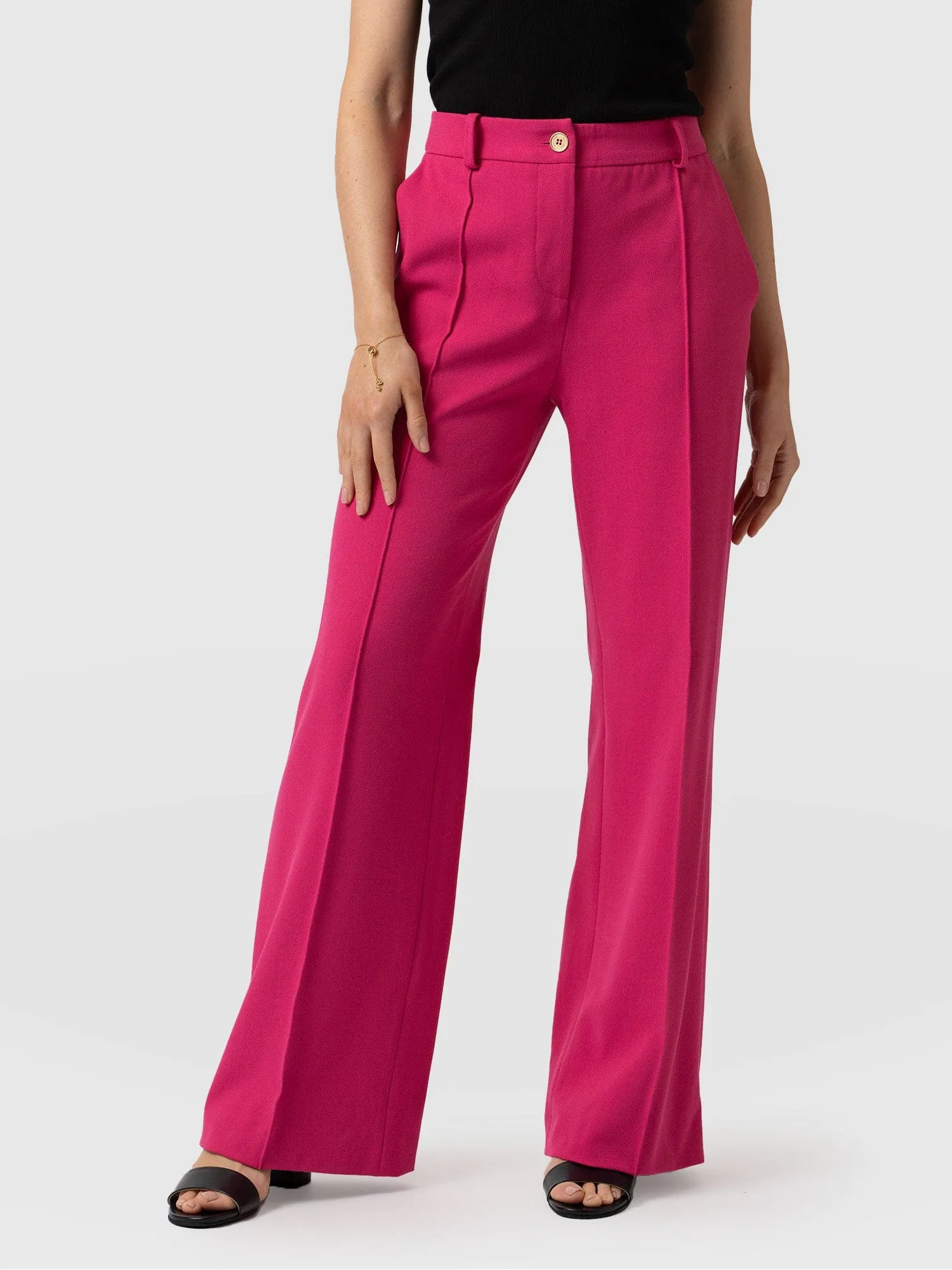 Cambridge Tailored Wide Leg Pant - Hot Pink