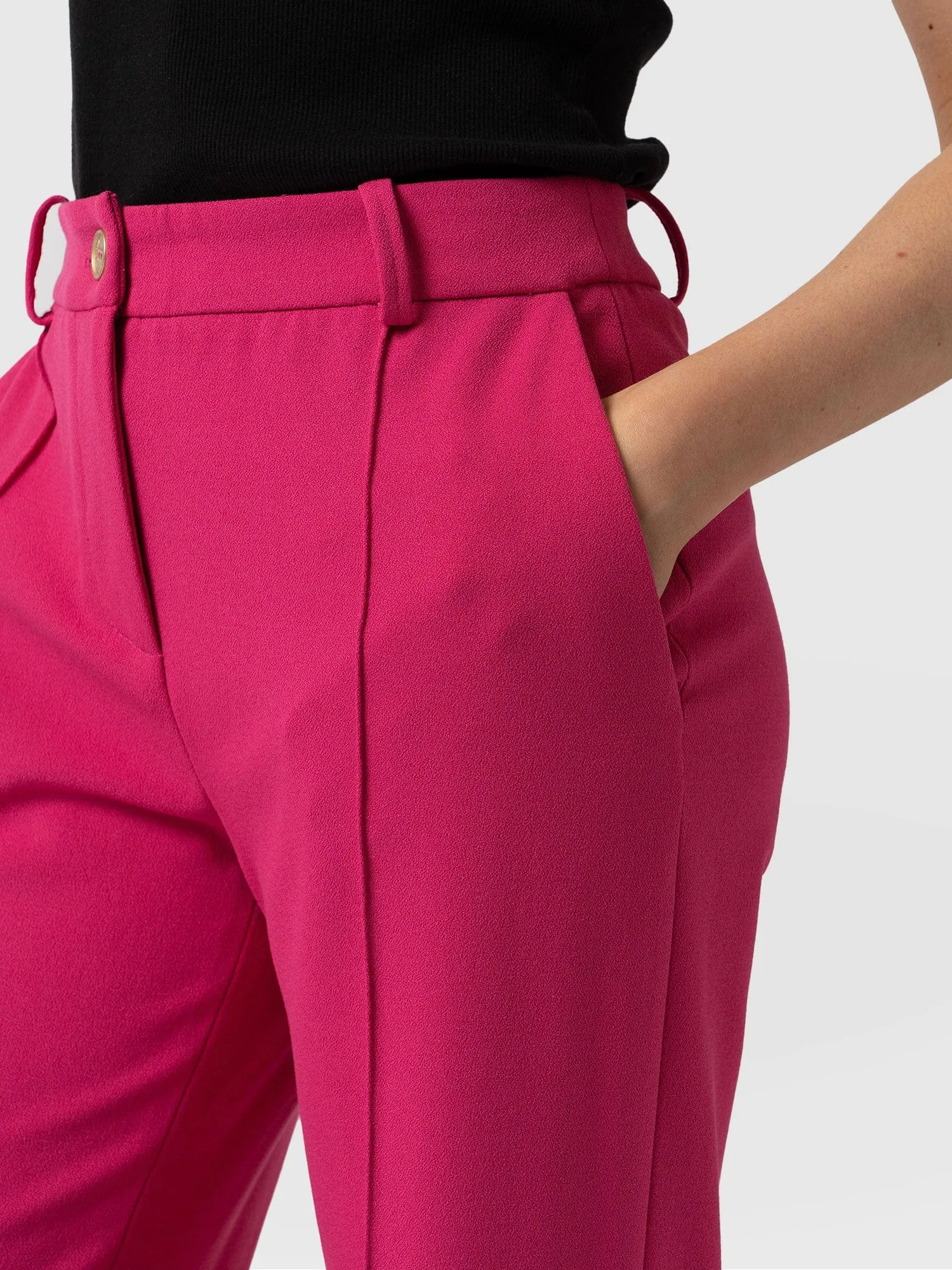 Cambridge Tailored Wide Leg Pant - Hot Pink