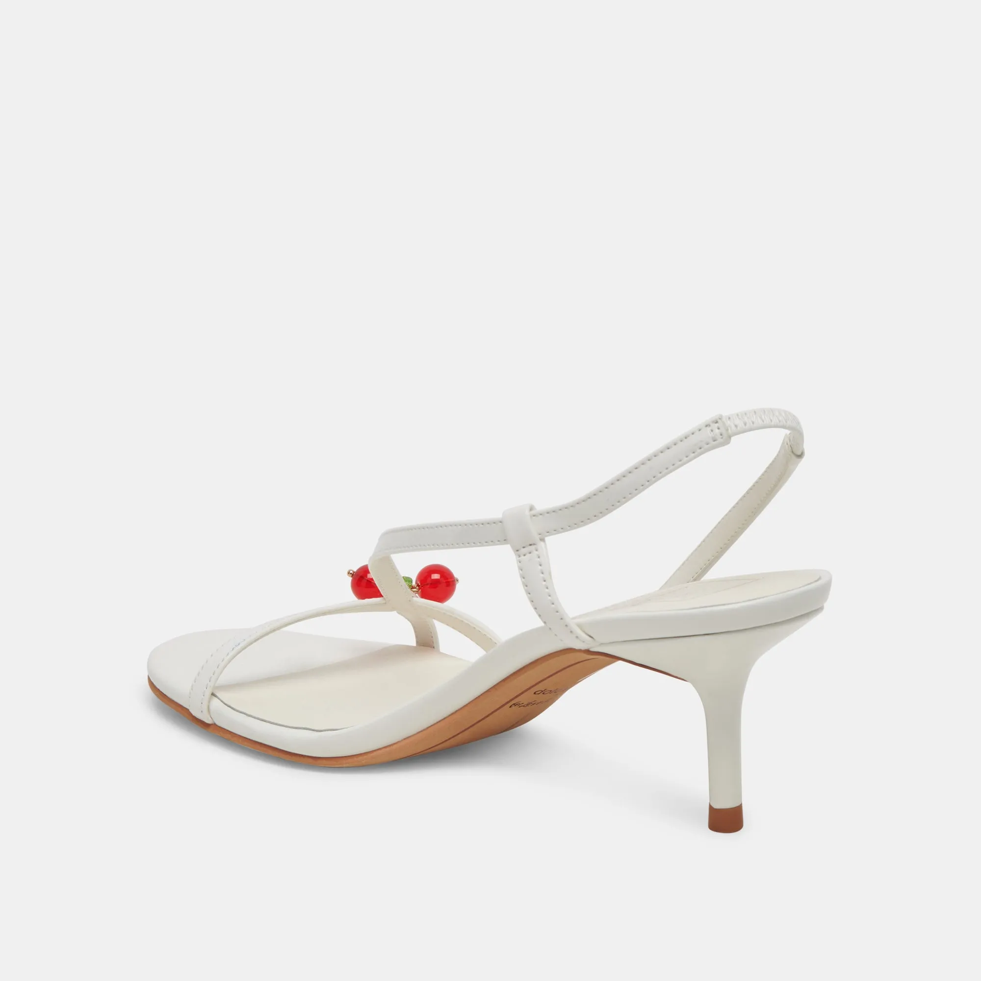 CERISE HEELS WHITE PATENT STELLA