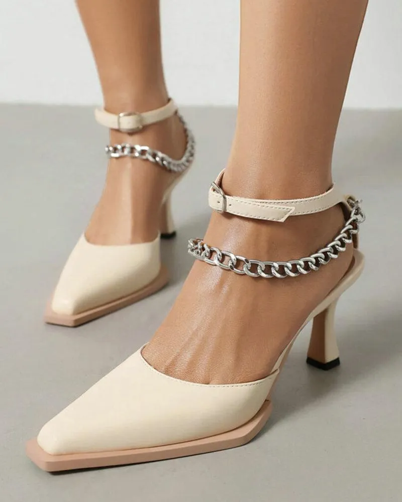 Chain Adjusting Buckle Heels