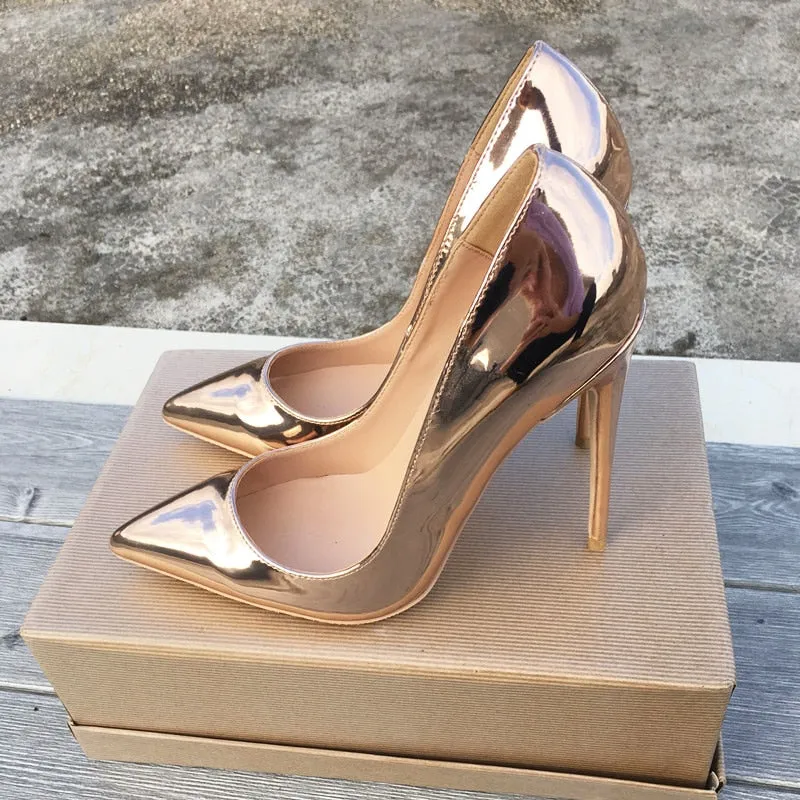 Champagne Gold Patent Leather Pumps