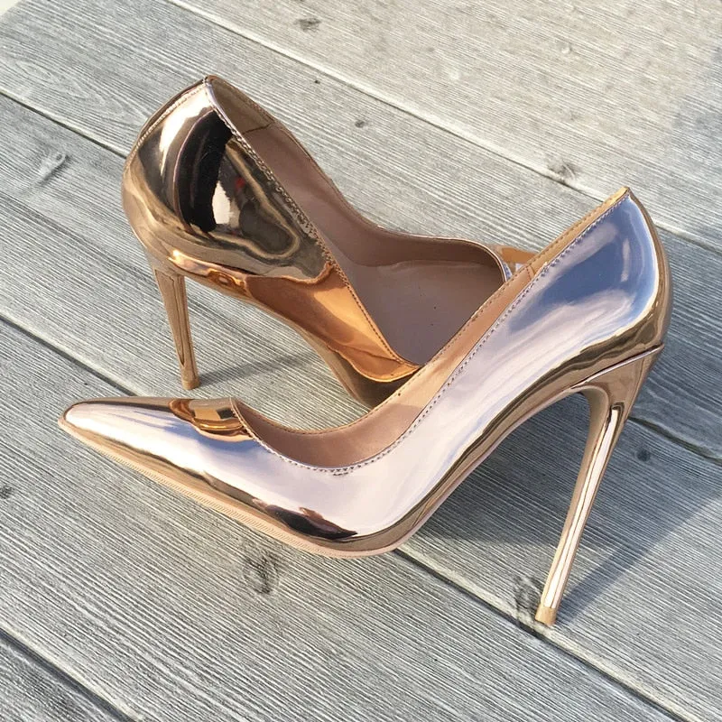 Champagne Gold Patent Leather Pumps