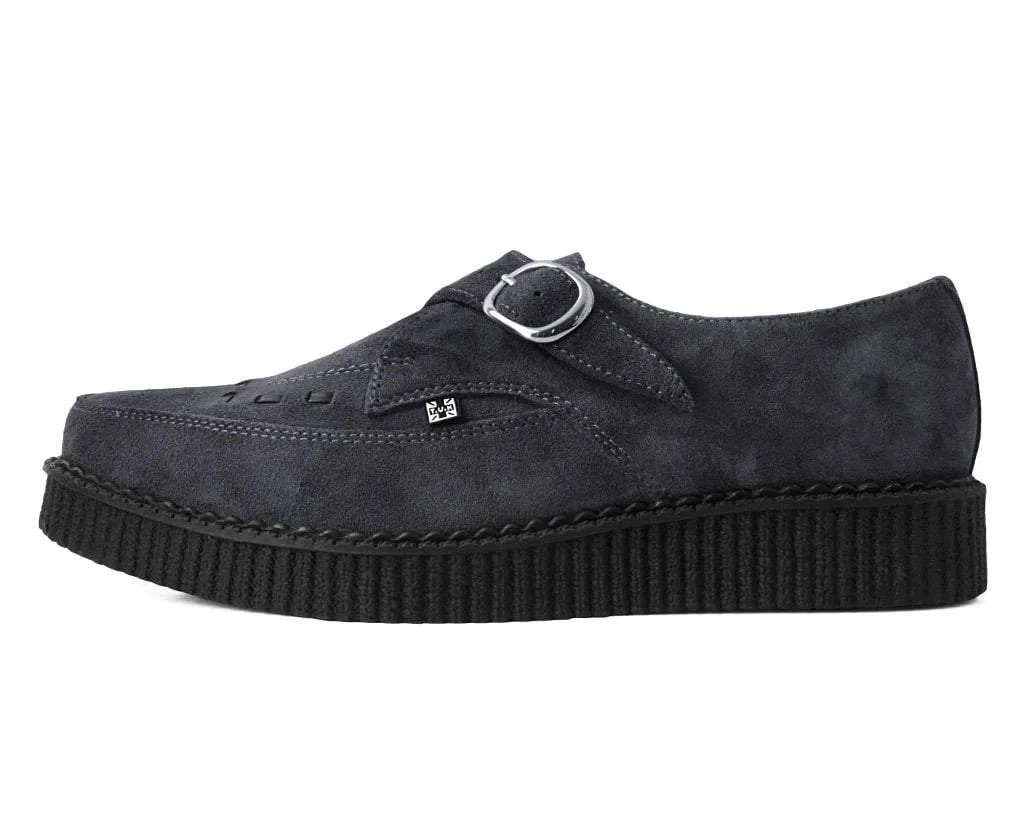 Charcoal Suede Buckle Pointed Creeper