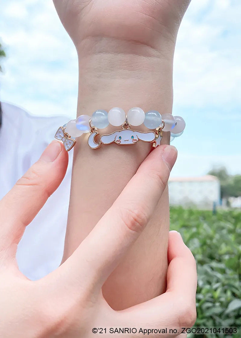 Cinnamoroll pearly blue bracelet with pendants - TIDE COLOR x SANRIO