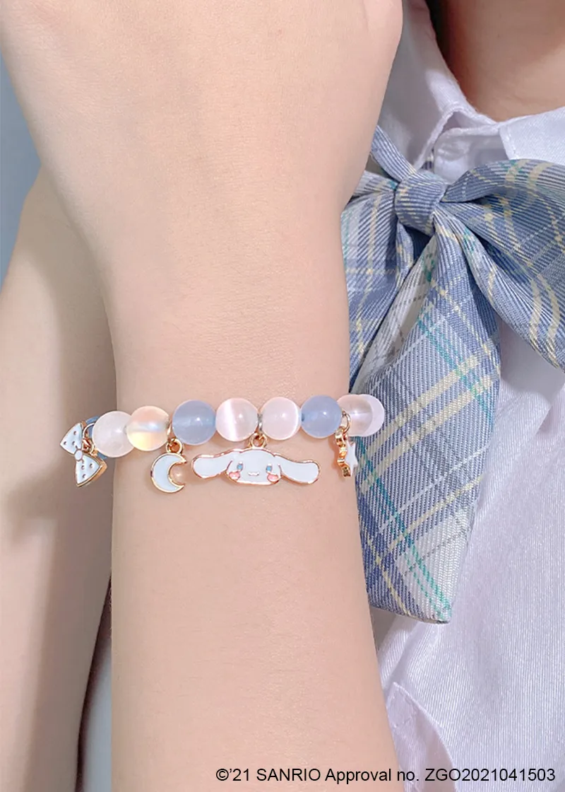 Cinnamoroll pearly blue bracelet with pendants - TIDE COLOR x SANRIO