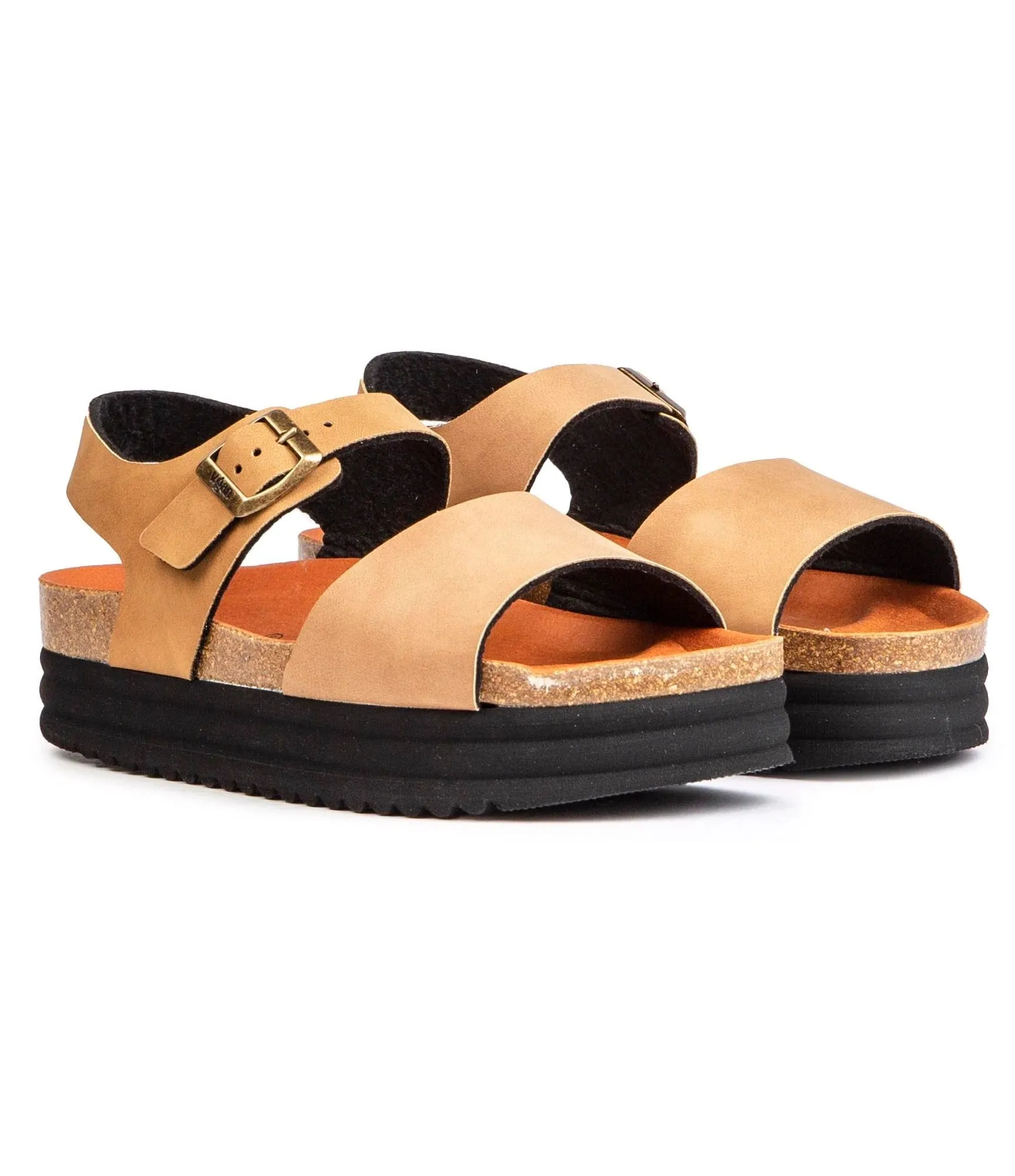 Clove Women's Vegan Flatform Sandals | Caramel