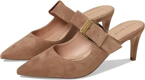 Cole Haan Vandam Buckle Light Whiskey Suede Pointed Toe Kitten Heeled Dress Pump