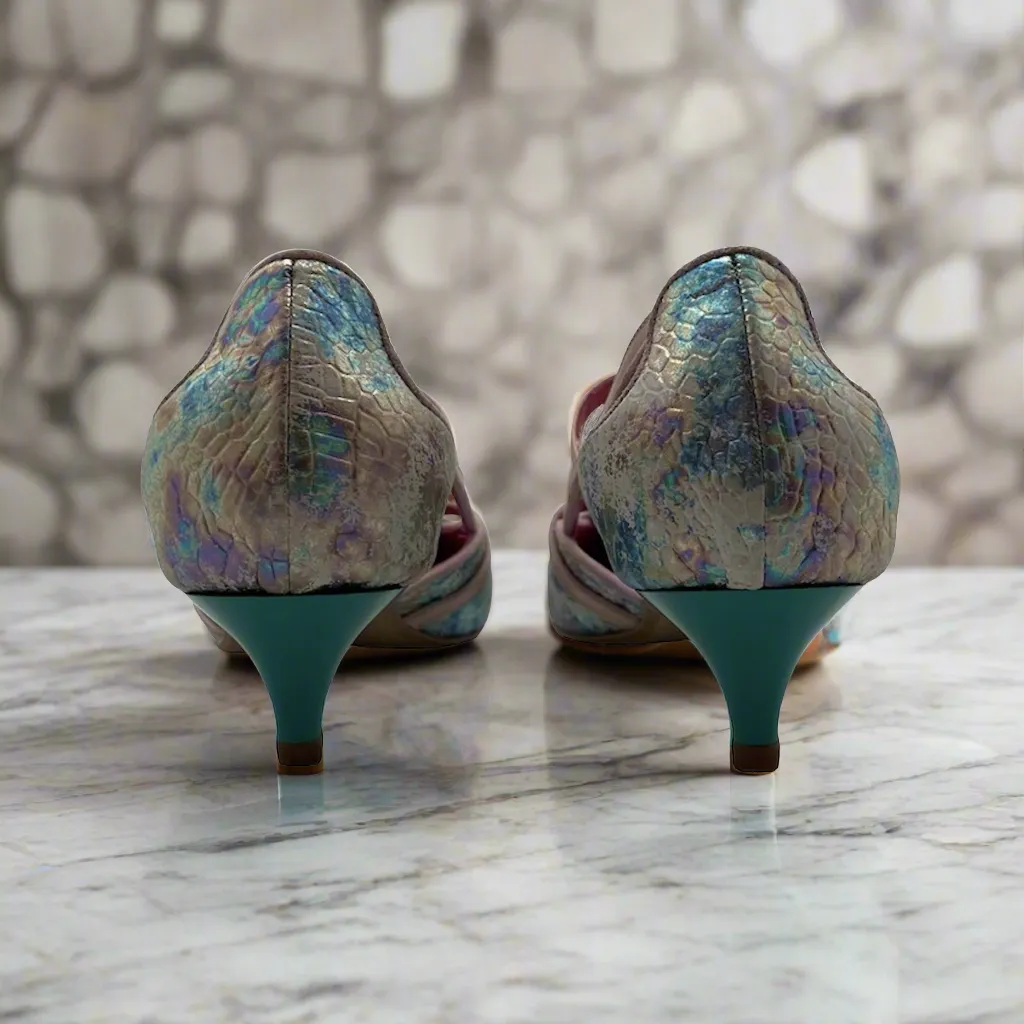 Croisse- multi pastel- mermaid kitten heel