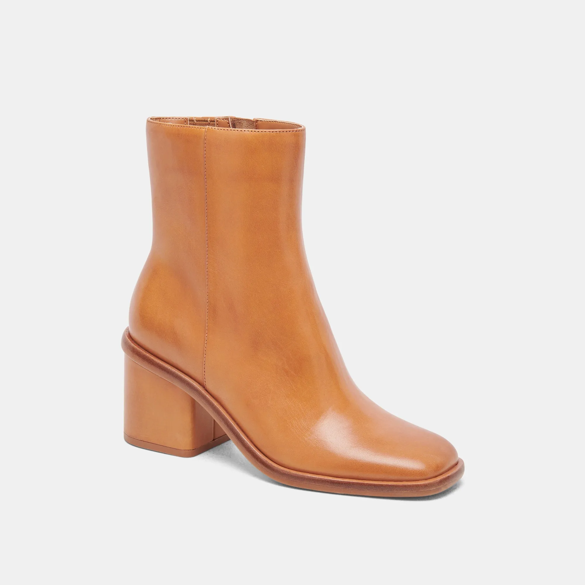 DAPPER BOOTIES TAN LEATHER - re:vita