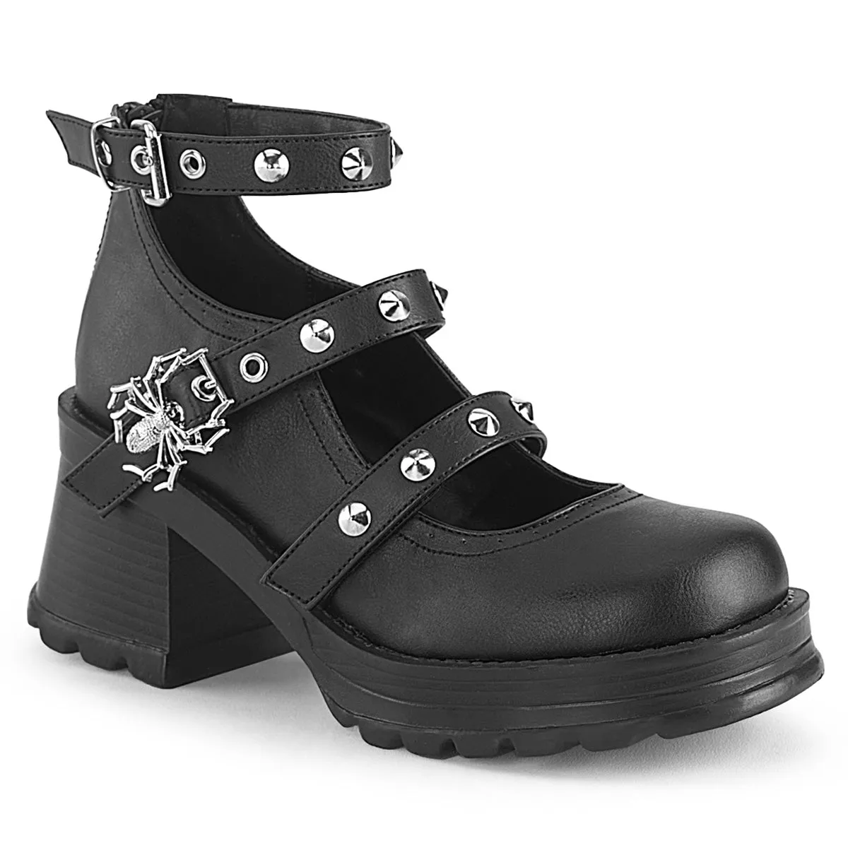 Demonia BRATTY-30 | Black Vegan Leather Platform Shoes