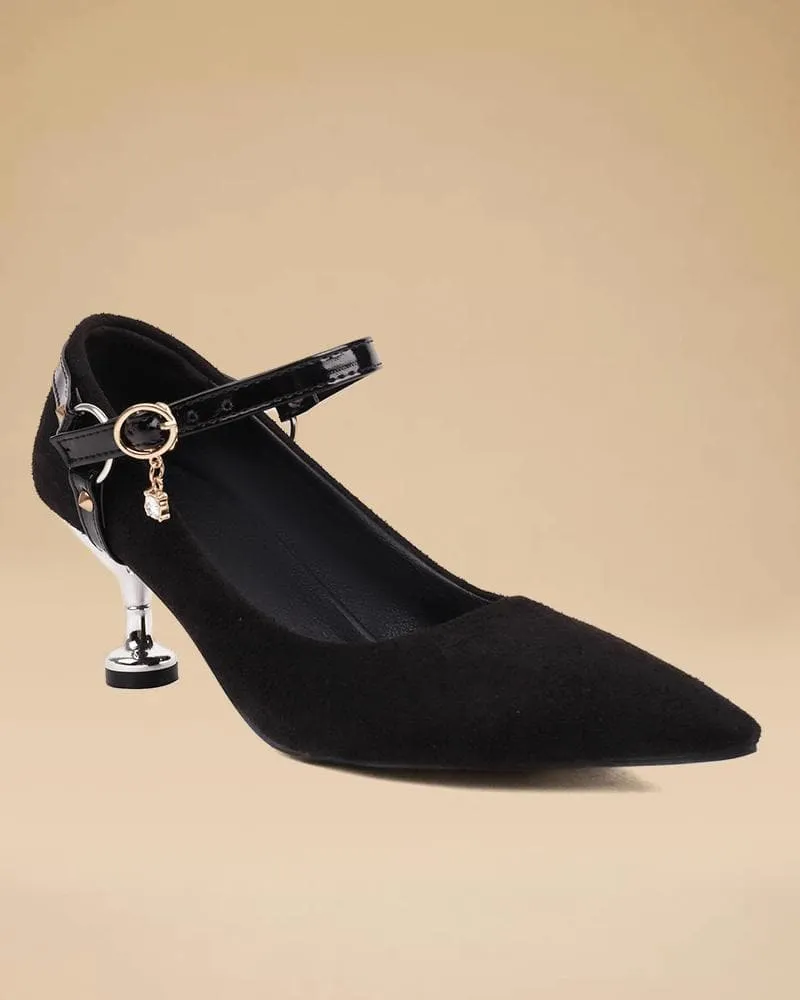 Detachable-strap high heels