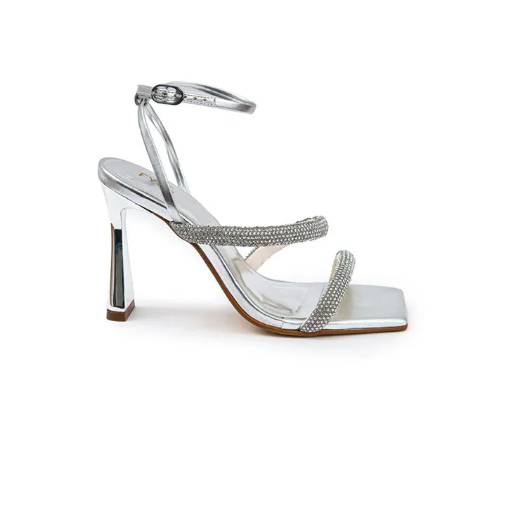 Diamante Double Strap High Heel Sandal BWR 045