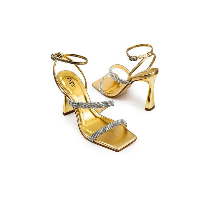 Diamante Double Strap High Heel Sandal BWR 045