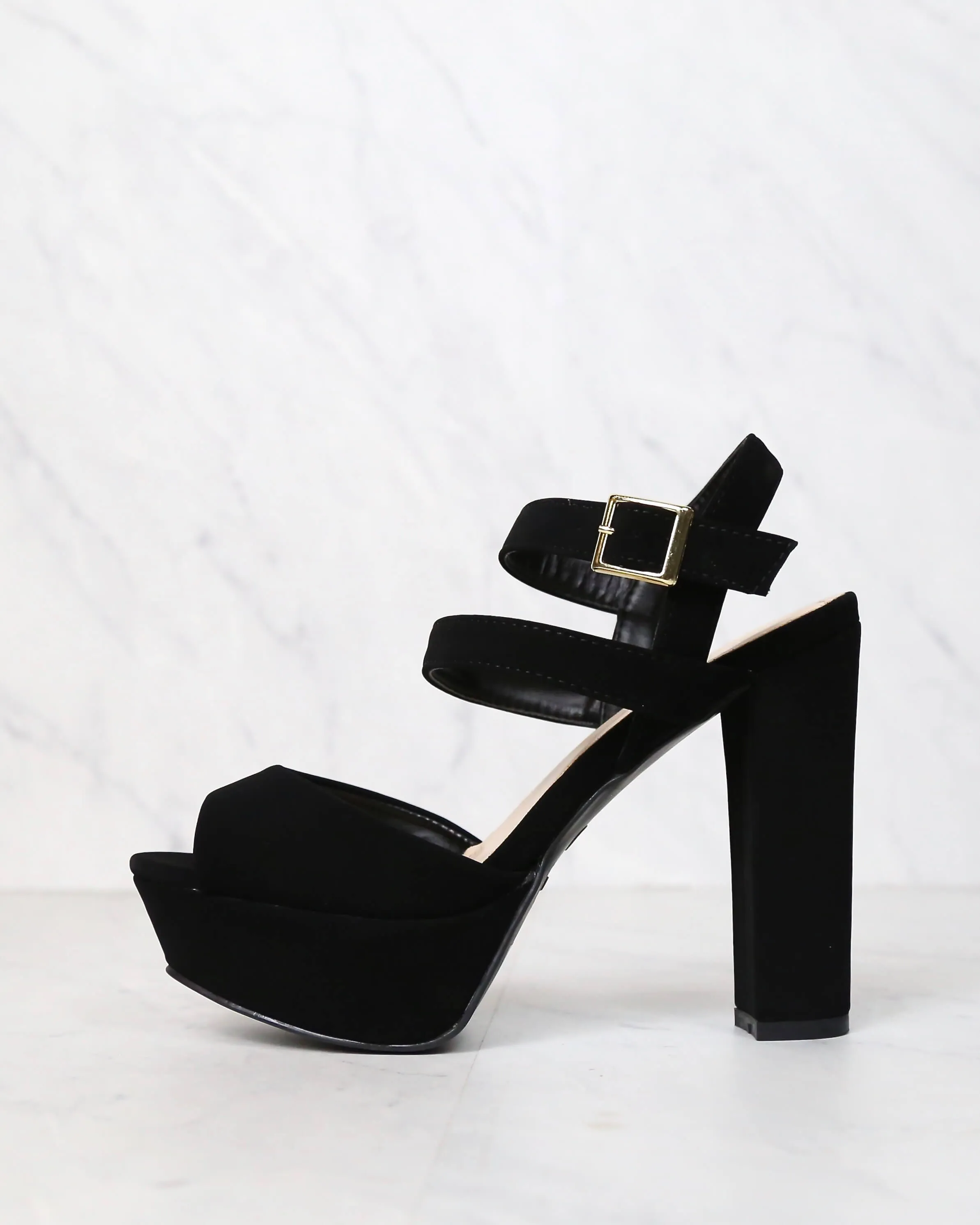 Double Strap Platform Pumps in More Colors