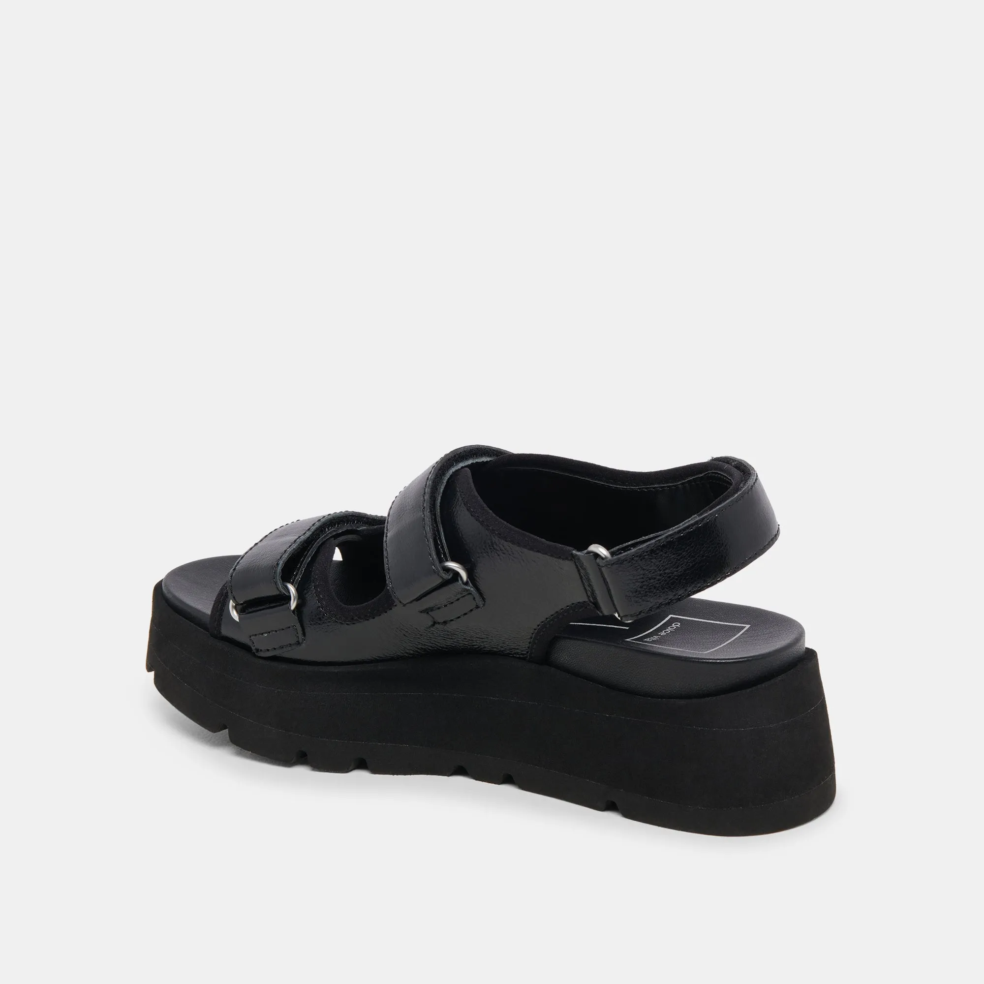 DUBAI SANDALS MIDNIGHT CRINKLE PATENT