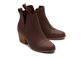 Everly Chestnut Leather Cutout Heeled Boot