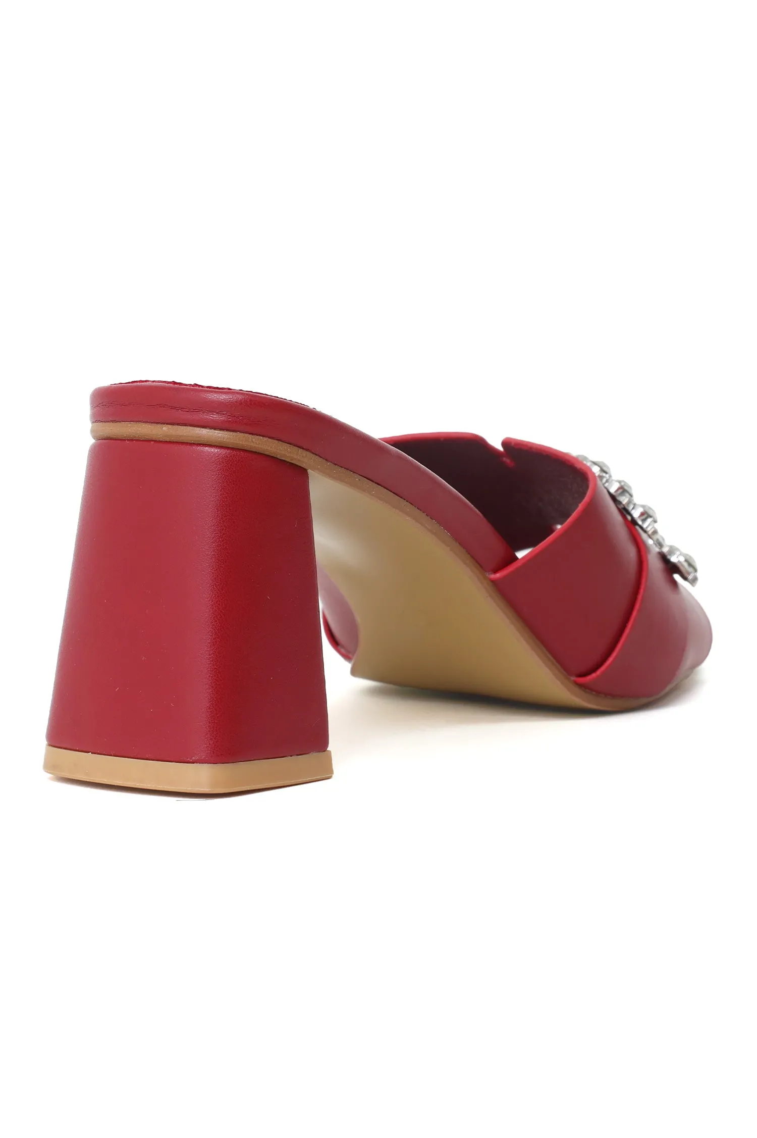 GLAMOUR BROOCH HEELS-WINE