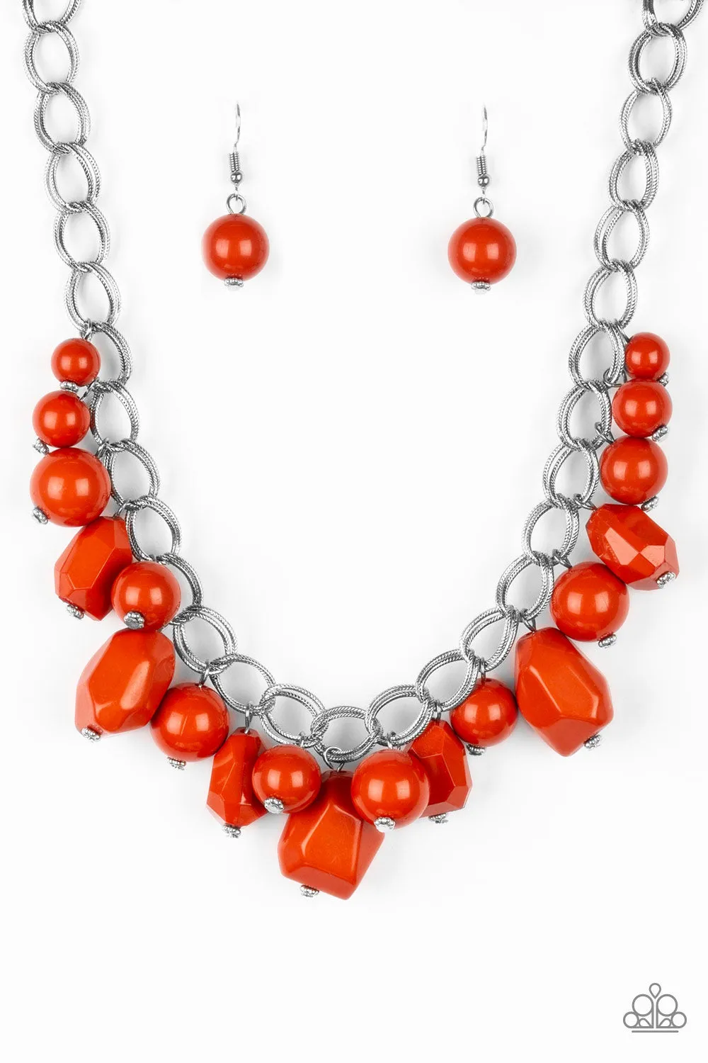 Gorgeously Globetrotter Orange-Necklace