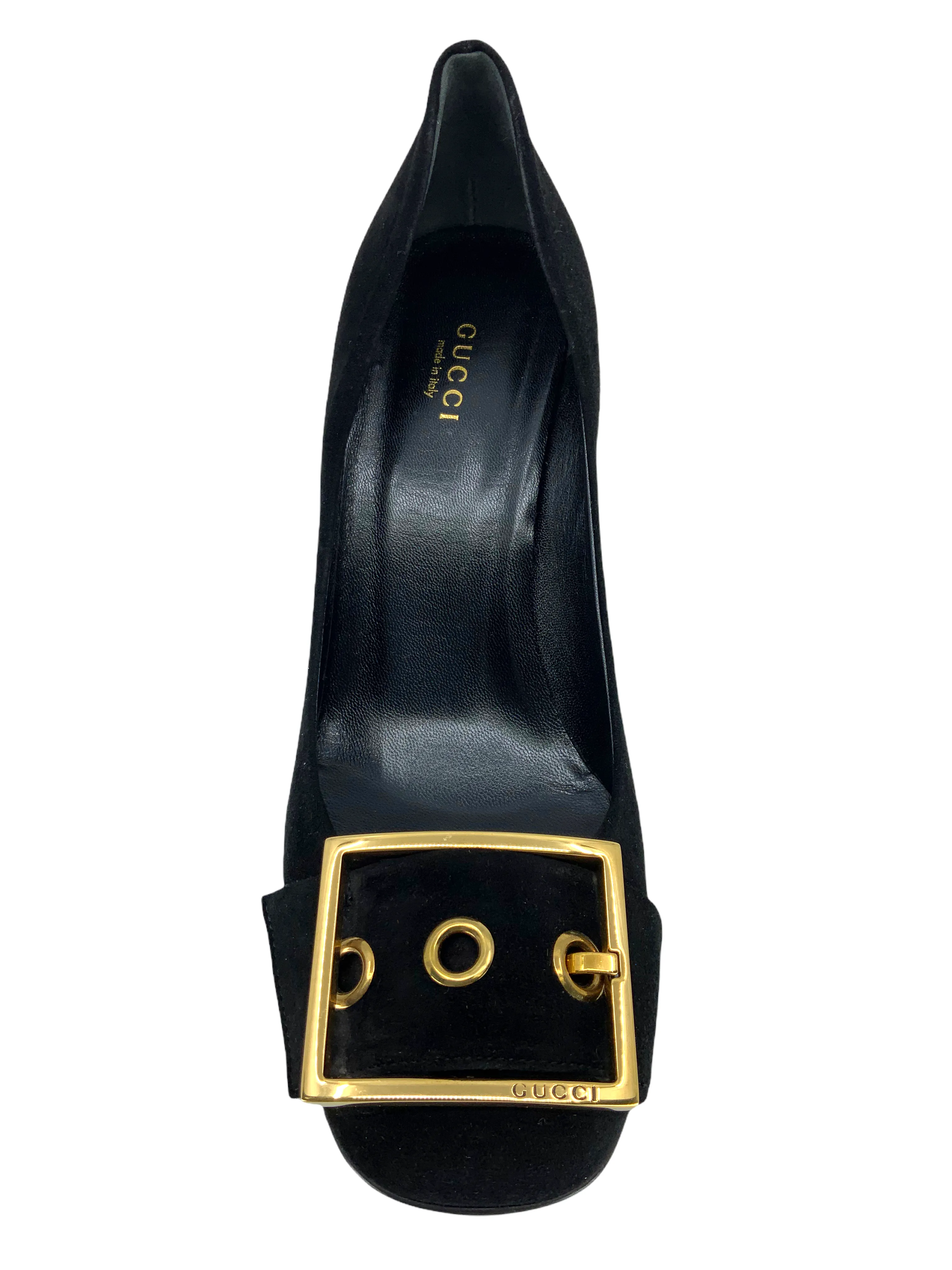 Gucci Suede Kesha Buckle Pumps Size 9