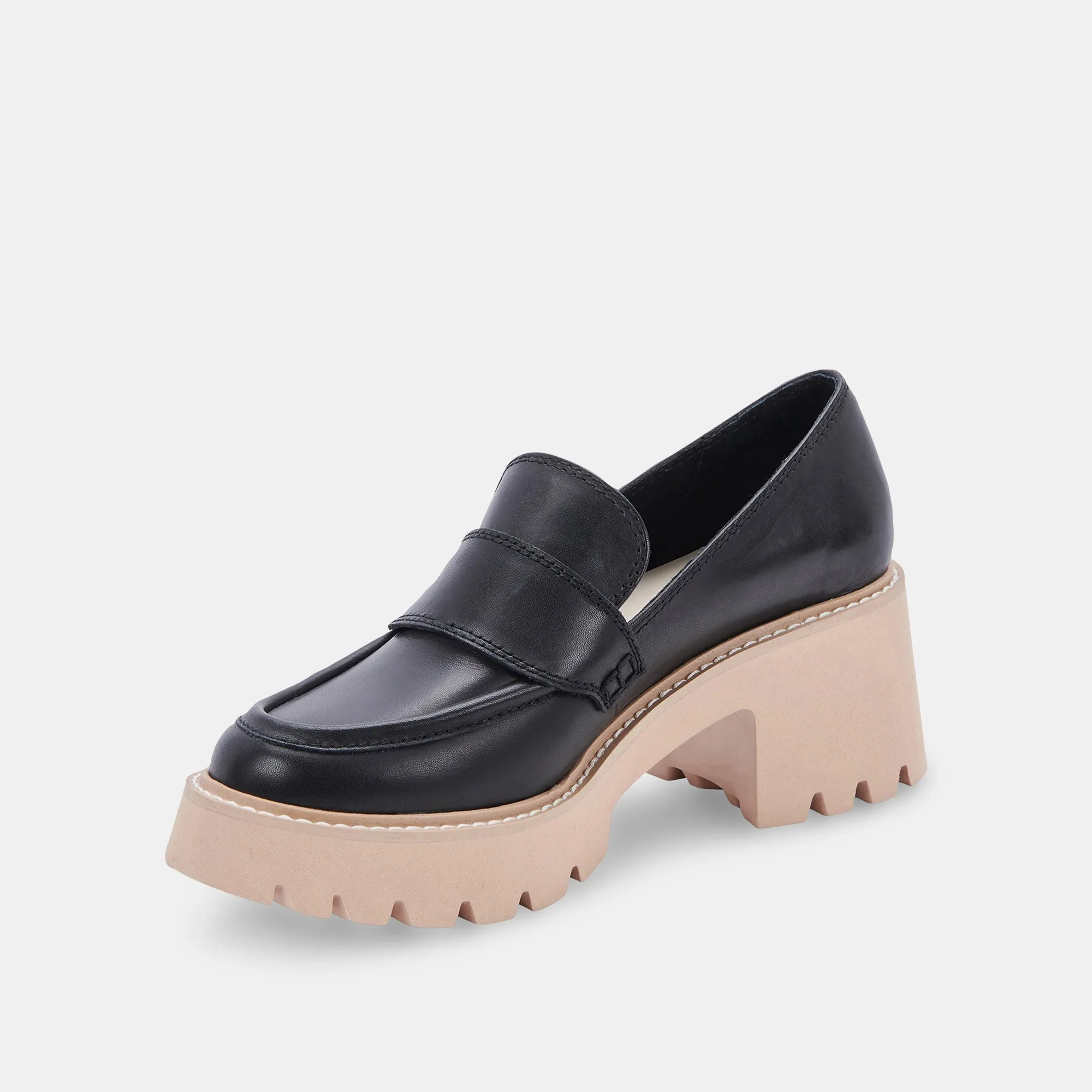 HALONA LOAFERS BLACK LEATHER - re:vita