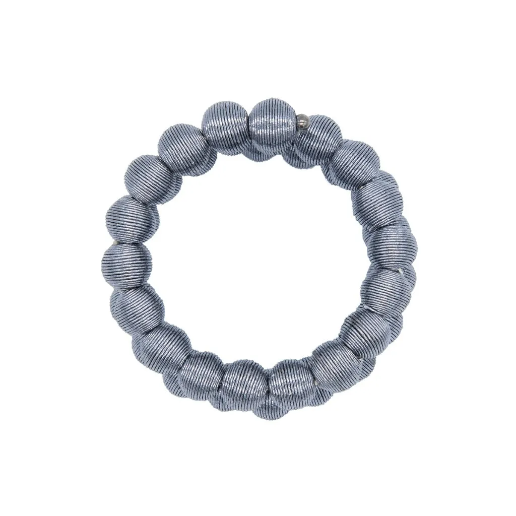 Hematite Springwire Woven Ball Bracelet