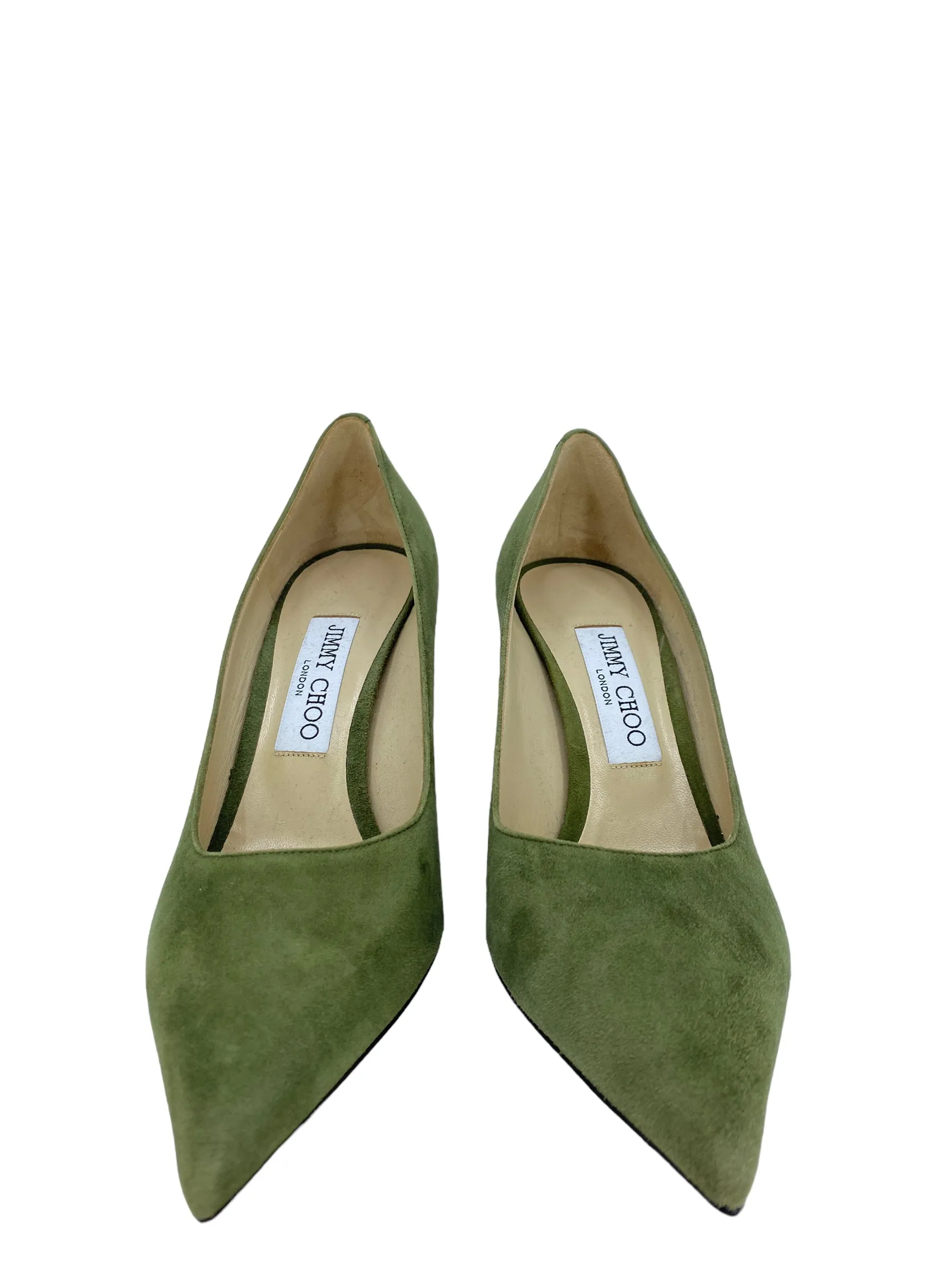 Jimmy Choo Green Suede Pumps 7.5