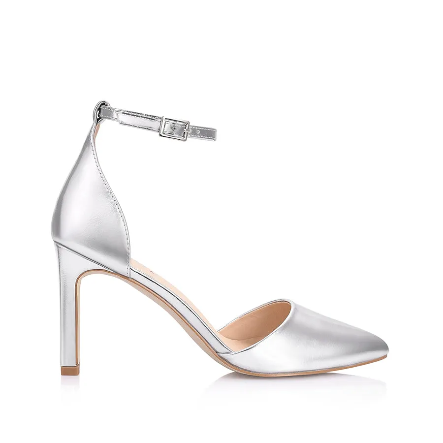 Kitra Closed Toe Heels  - Silver