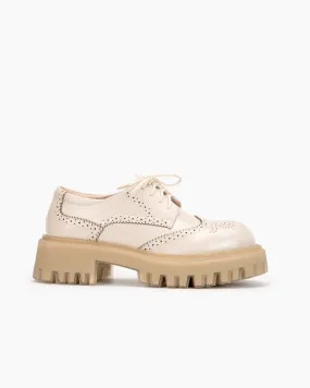 Lace up Wingtip Chunky Heel Platform Brogue Oxford