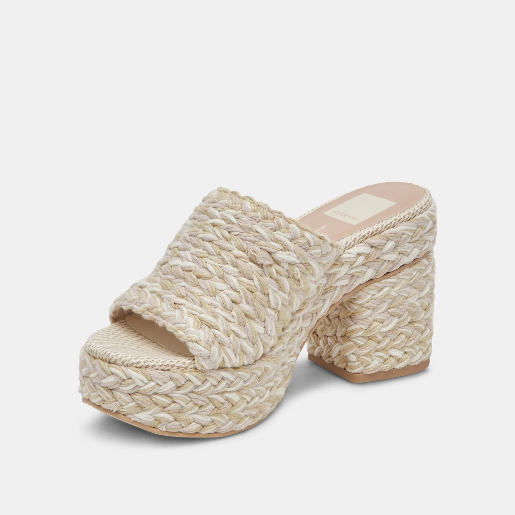 LADY HEELS IVORY MULTI WOVEN