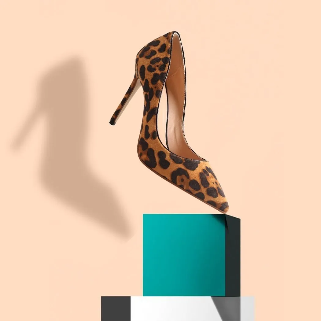 Leopard Pointed Toe High Heels Pumps