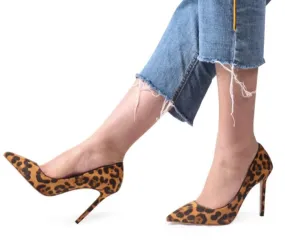 Leopard Pointed Toe High Heels Pumps