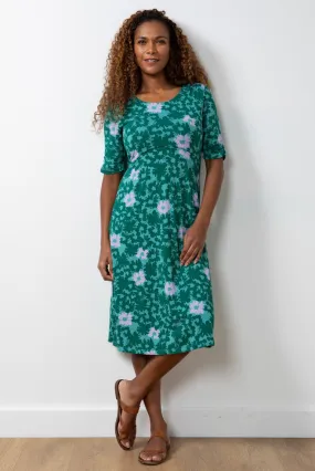 Lily & Me - Kali Dress Abstract Blossom - Sea Green