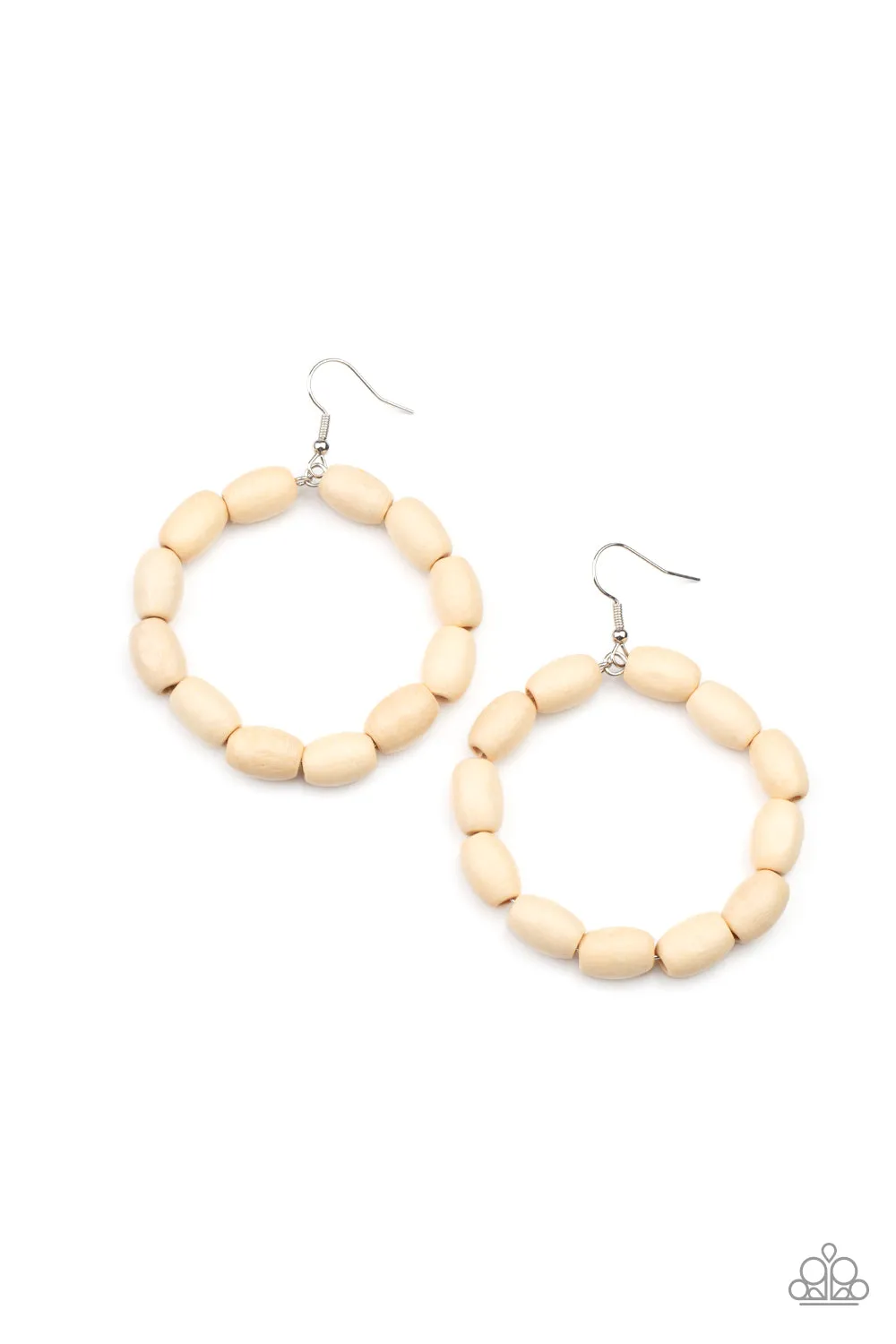 Living The WOOD Life White-Earrings