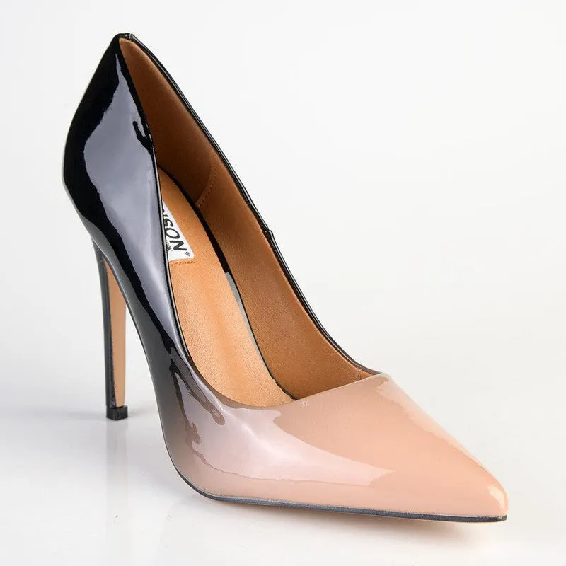 Madison Dina Ombre High Court Stileto - Nude/Black