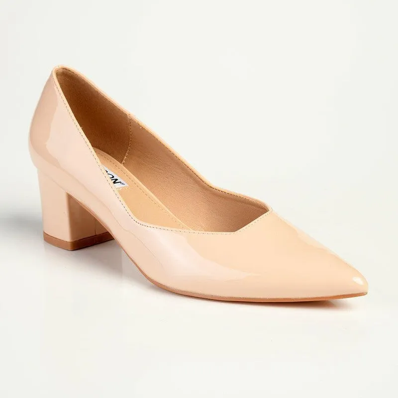 Madison Pamela Low Block Heel Court - Nude