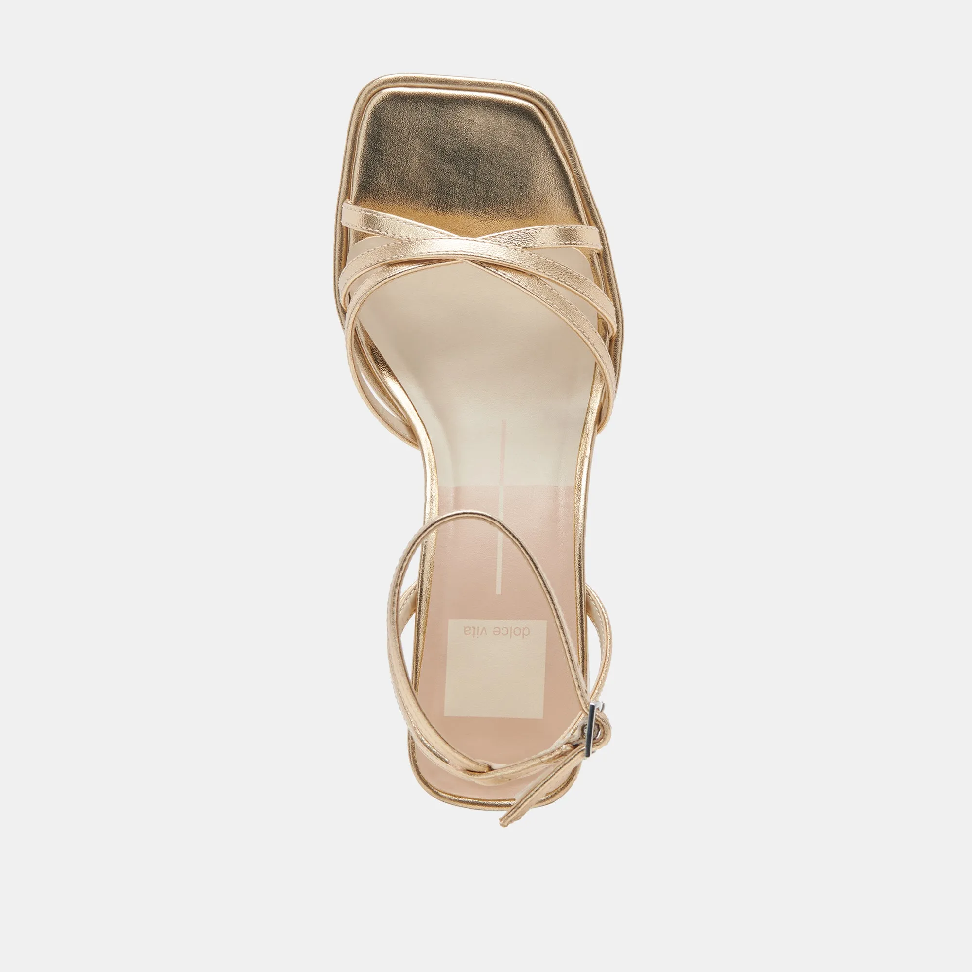 MANJI HEELS LIGHT GOLD METALLIC LEATHER