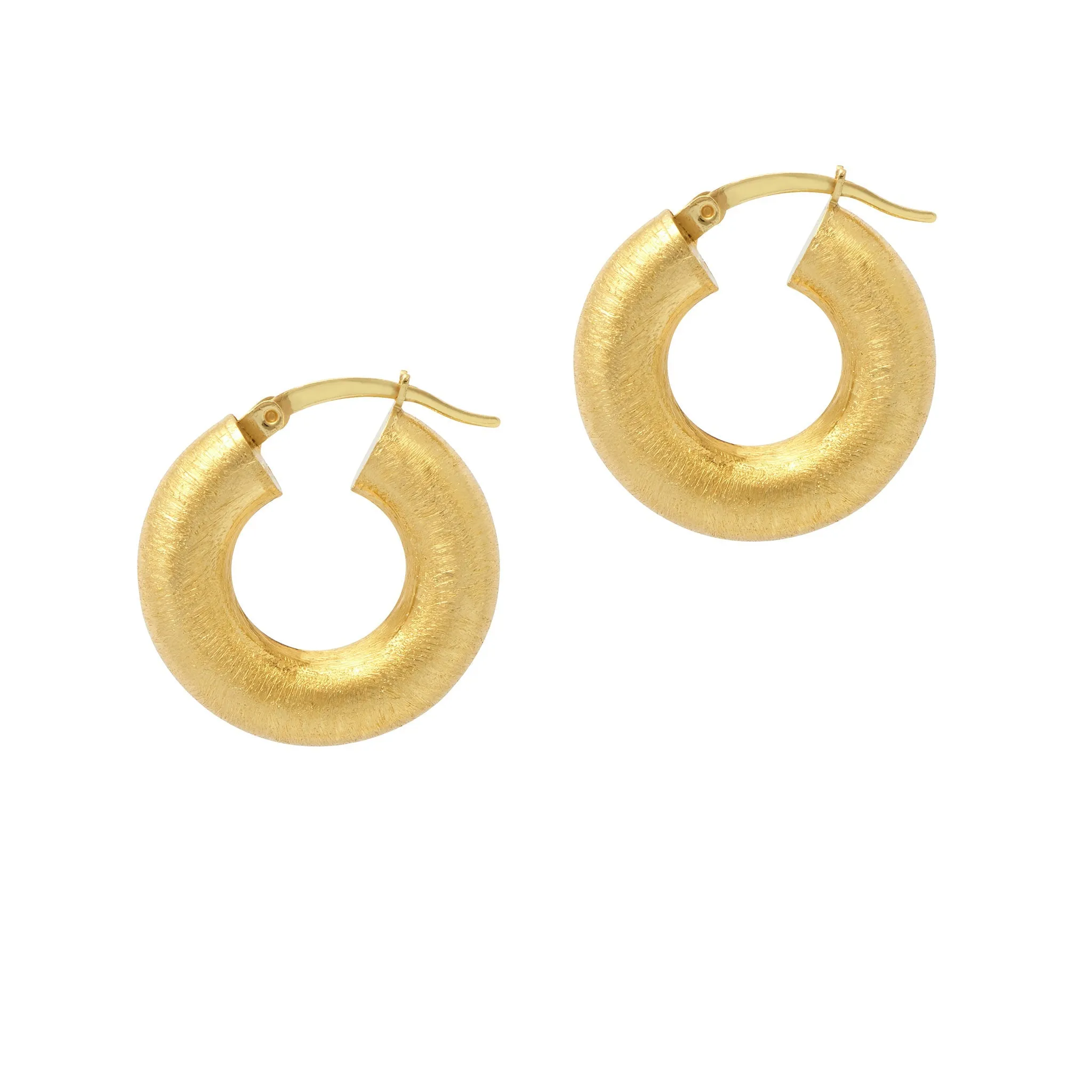 Matte 'Donut' Hoop Earrings - Silver