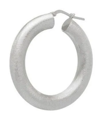 Matte 'Donut' Hoop Earrings - Silver