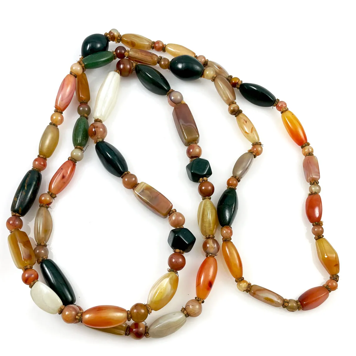 Multi-Colored Gemstone Extra Long Necklace Chunky