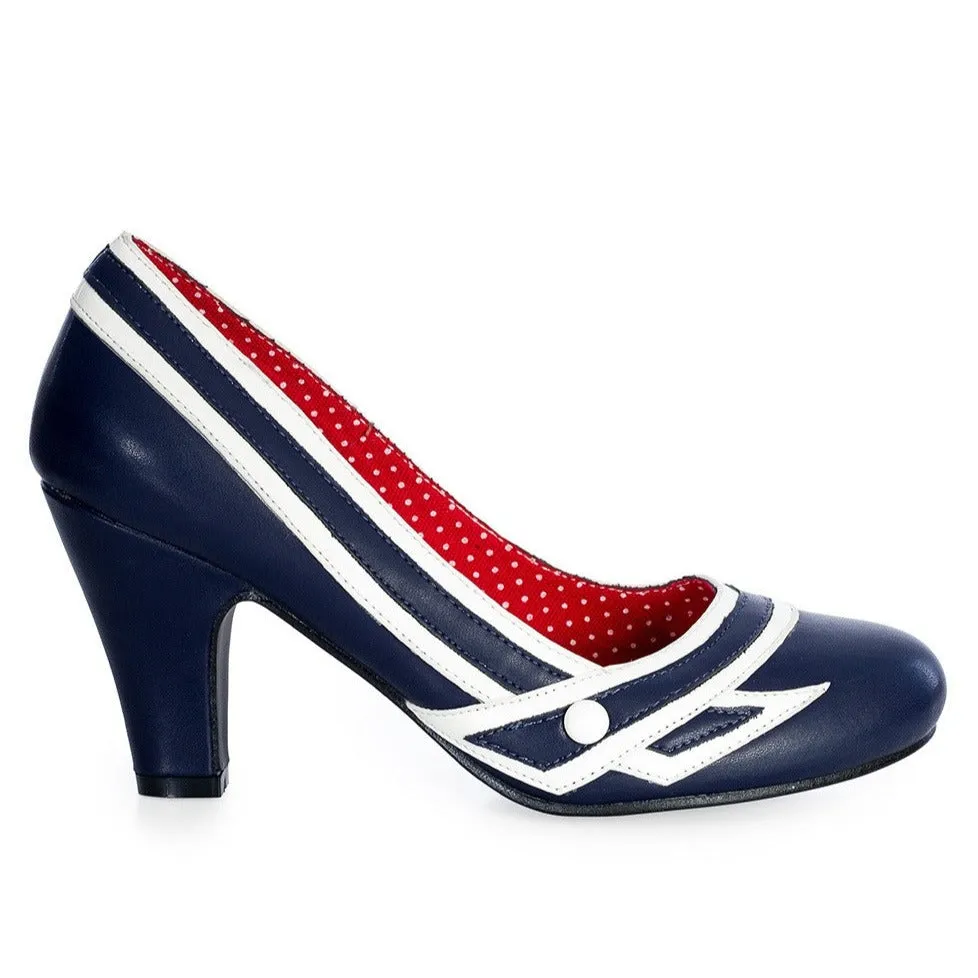 Nautical 1950's Inspired Navy and White Heels