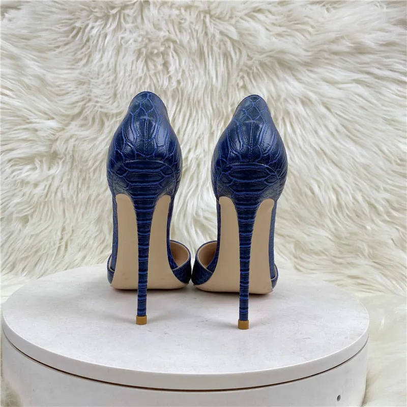 Navy Blue D' Orsay High Heels