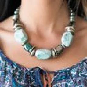 Paparazzi Accessories  - In Good Glazes #N847 Peg - Blue Necklace