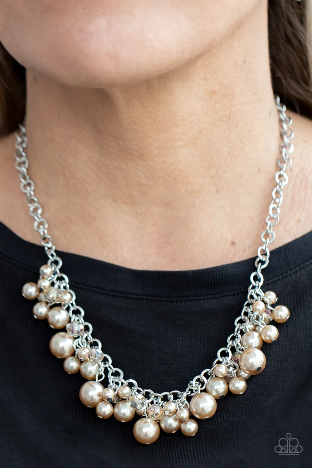 Paparazzi Positively PEARL-escent - Brown Necklace