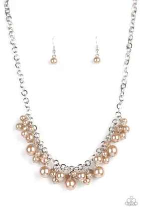 Paparazzi Positively PEARL-escent - Brown Necklace